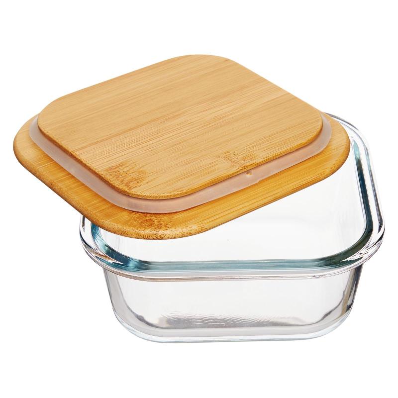 Контейнер стекл квадр 520мл бамб/кр Studio TM Appetite