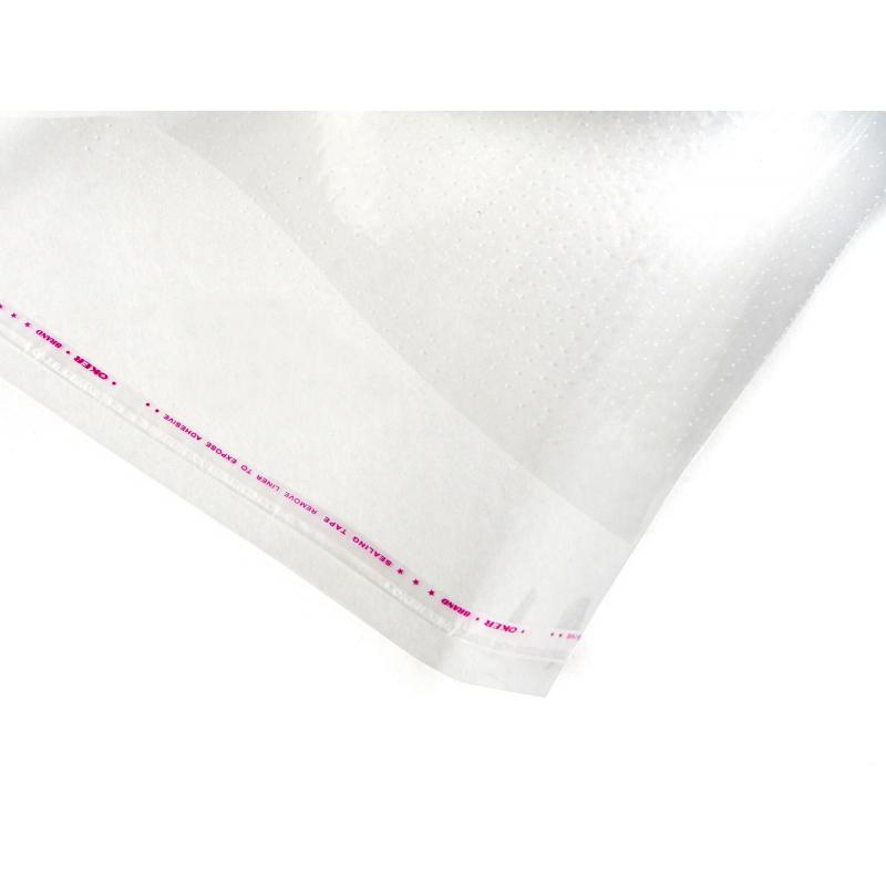 Пакет БОПП 250x350мм+40мм клапан со скотчем 30мкм с перфорацией 100 шт/уп