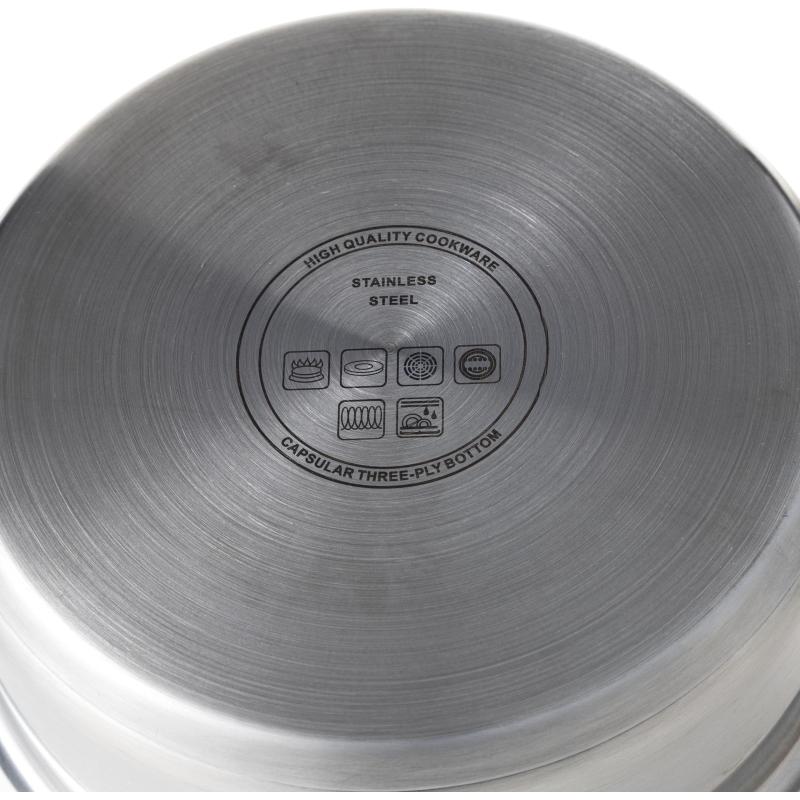 Сотейник 1,7л, нержавеющая сталь, тройное дно, d=195, h=68, индукция