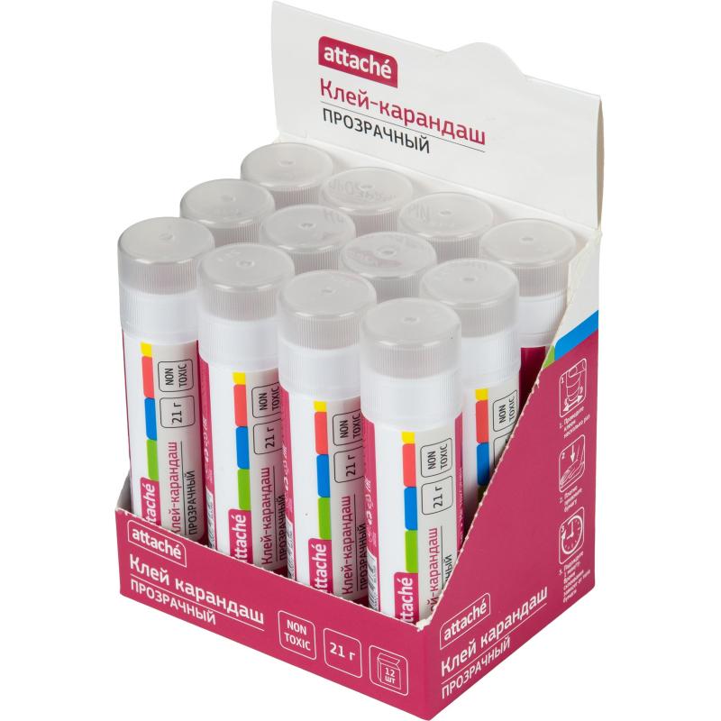 Клей-карандаш 21г Attache прозрачный