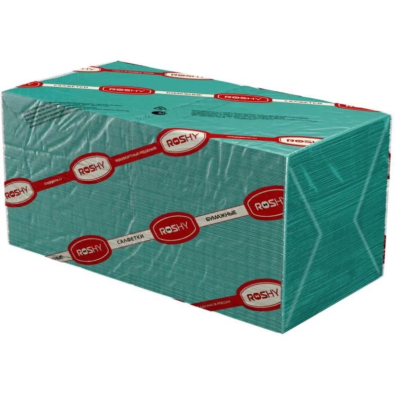 Салфетки бумажные 2 сл 23х24 см зеленые 250 шт/уп