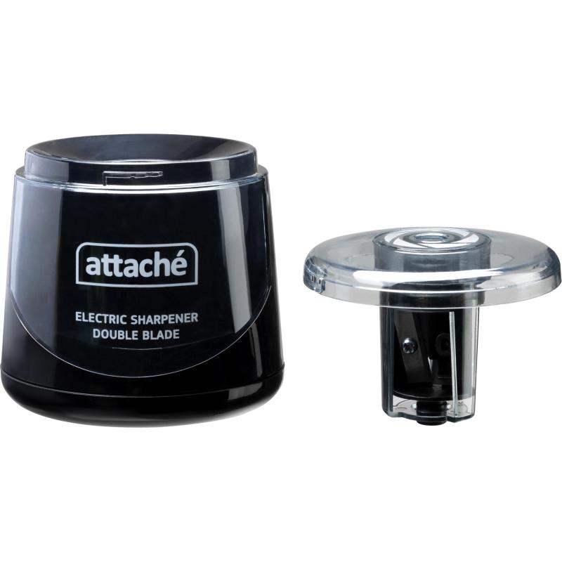 Точилка электрическая Attache,двойное лезвие,1отв,пит. от батареек АА,черн