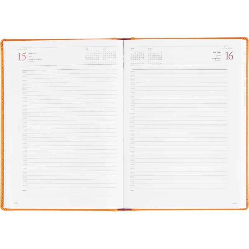 Ежедневник датированный 2026 А5+ VELVET оранжевый 3-123/06