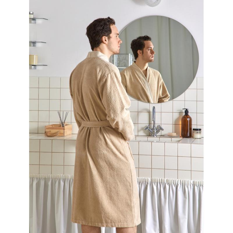 Халат Махровый Мужской  DELRAY Кимоно бежевый, XXL,300 гр/м2