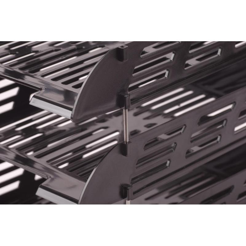 Лоток горизонтальный для бумаг Attache 3шт/наб на металл стерж черный