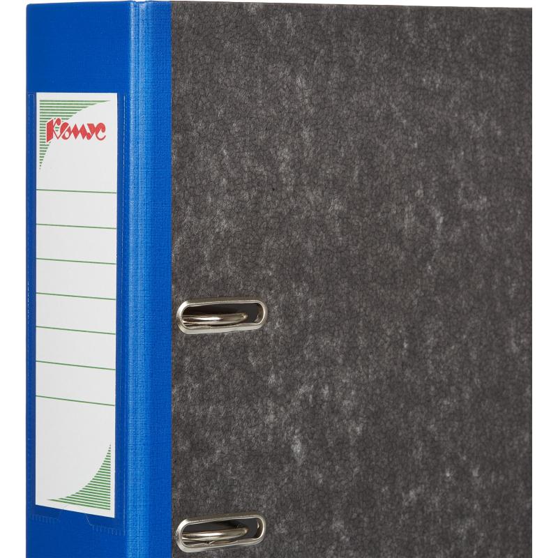 Папка-регистратор Комус мрамор.карт 75мм син кореш,бума/бум,карм.кор,мет.уг