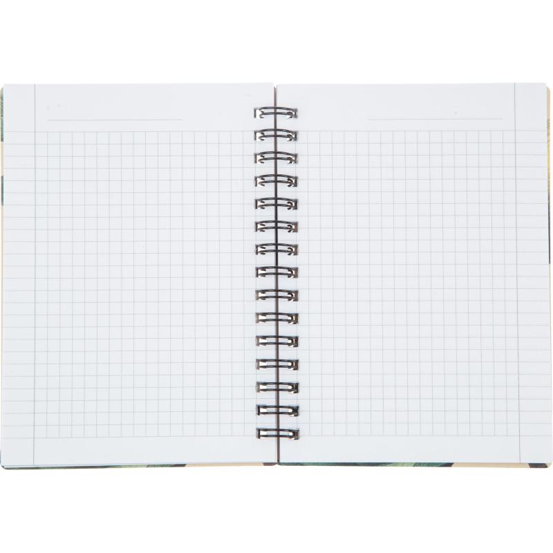 Блокнот BS, 102х142мм, 80л., клетка,  спираль. Flora, черный, N4253