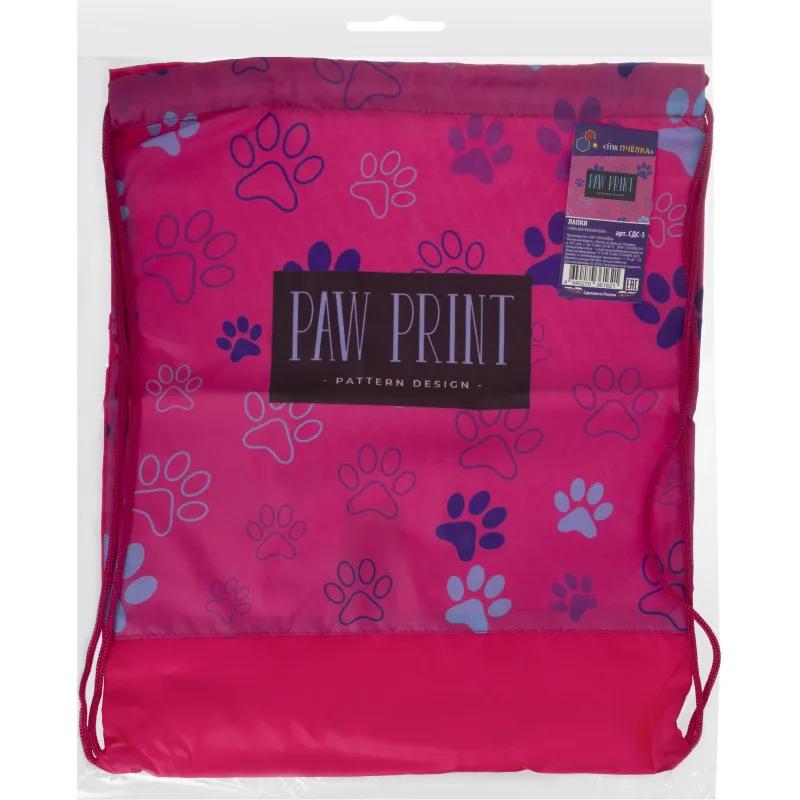 Сумка для сменной обуви цветная, ткань, дизайн СДС-3, ЛАПКИ