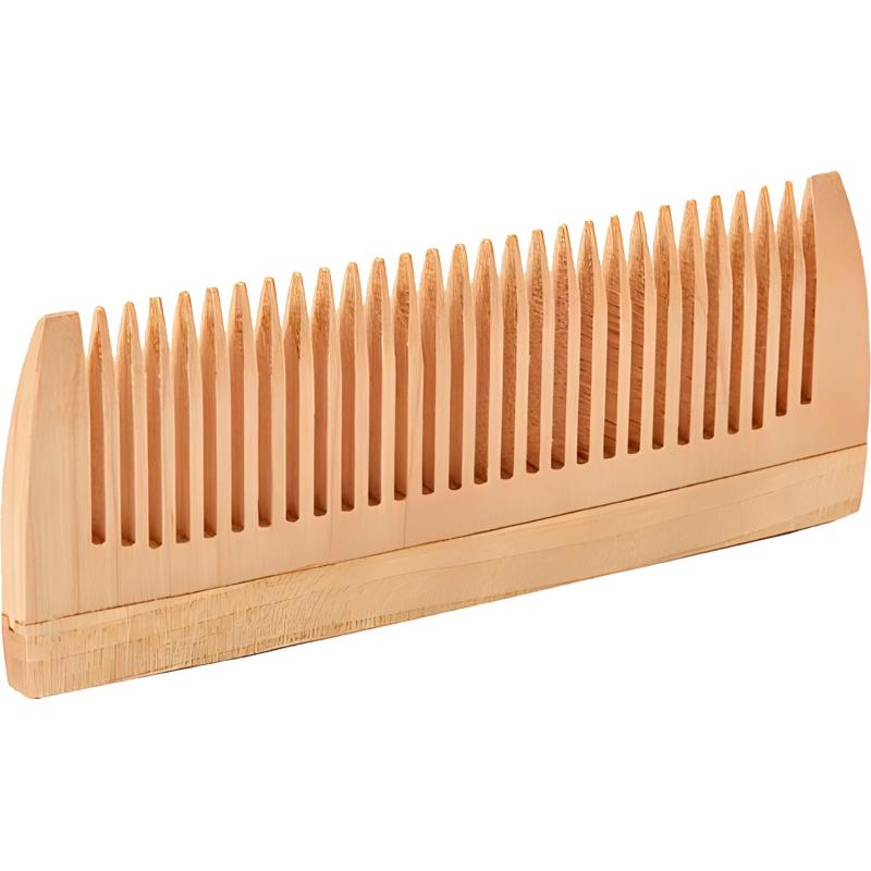 Расческа - гребень Lei, деревянный, без ручки, 27 зубьев