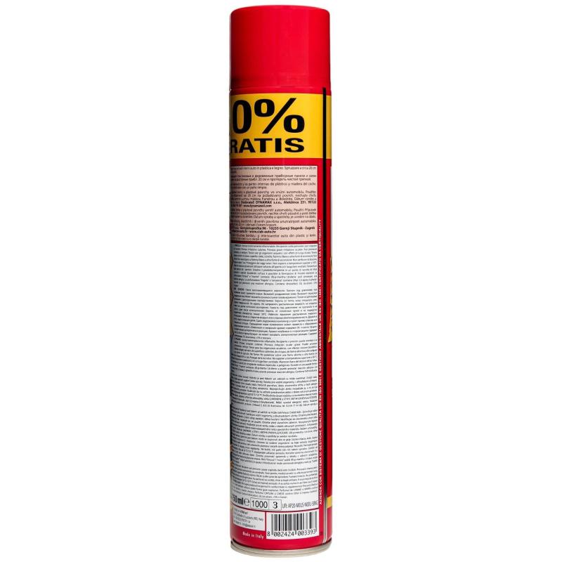 Полироль -очиститель салона  PLAK  750 мл (аэр.),  Клубника 5161