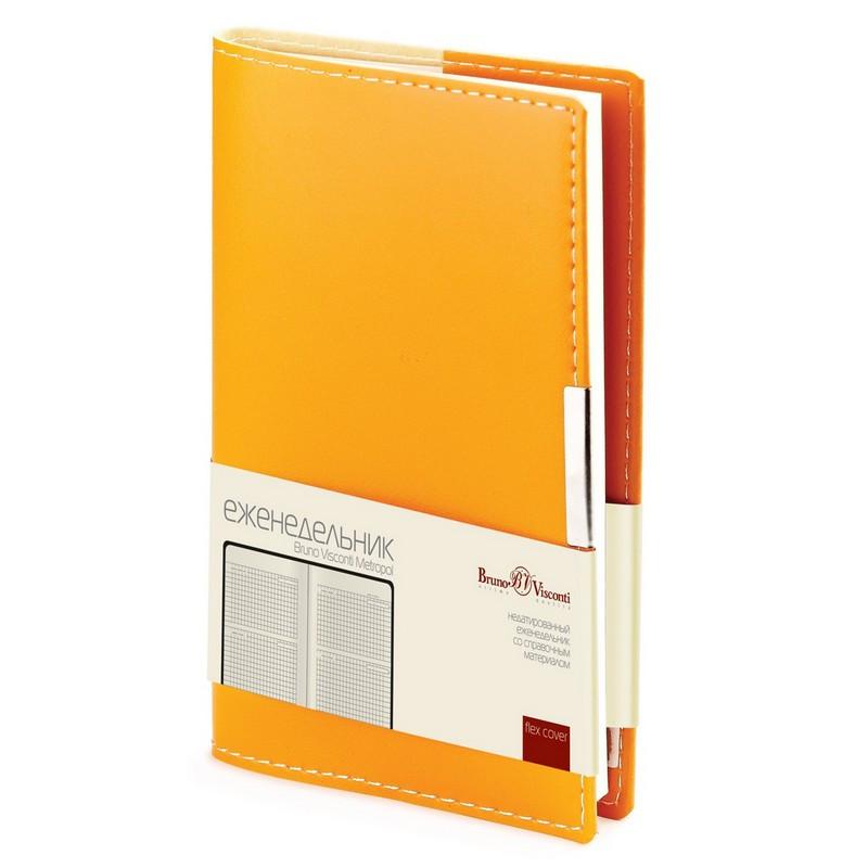 Еженедельник недатированный оранжевый А6METROPOL 3-492/04