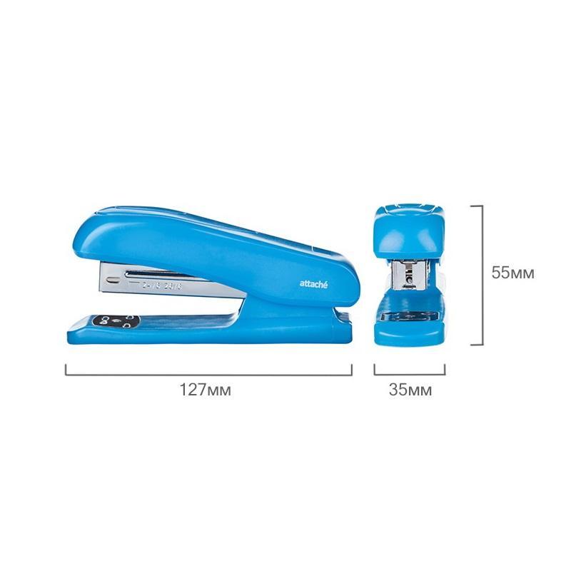Степлер Attache до 25 листов, 24/6, 26/6, пласиковый корпус, синий
