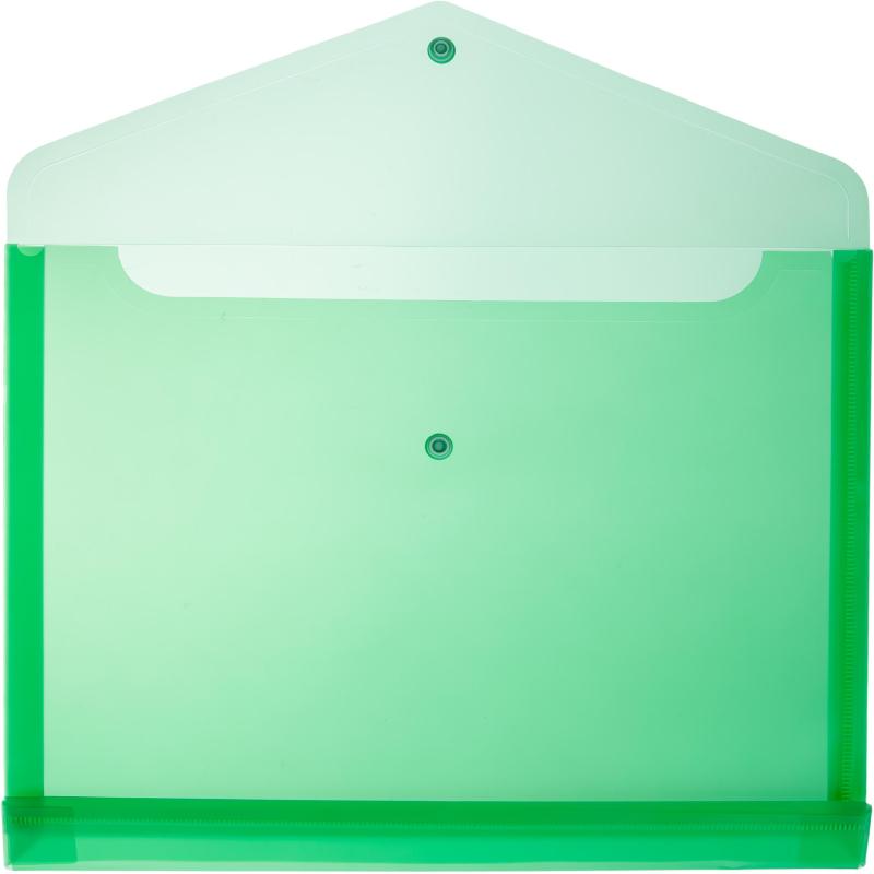 Папка-конверт на кнопке гориз с расшир Attache, А4, ассорти 180мкм 5шт/уп