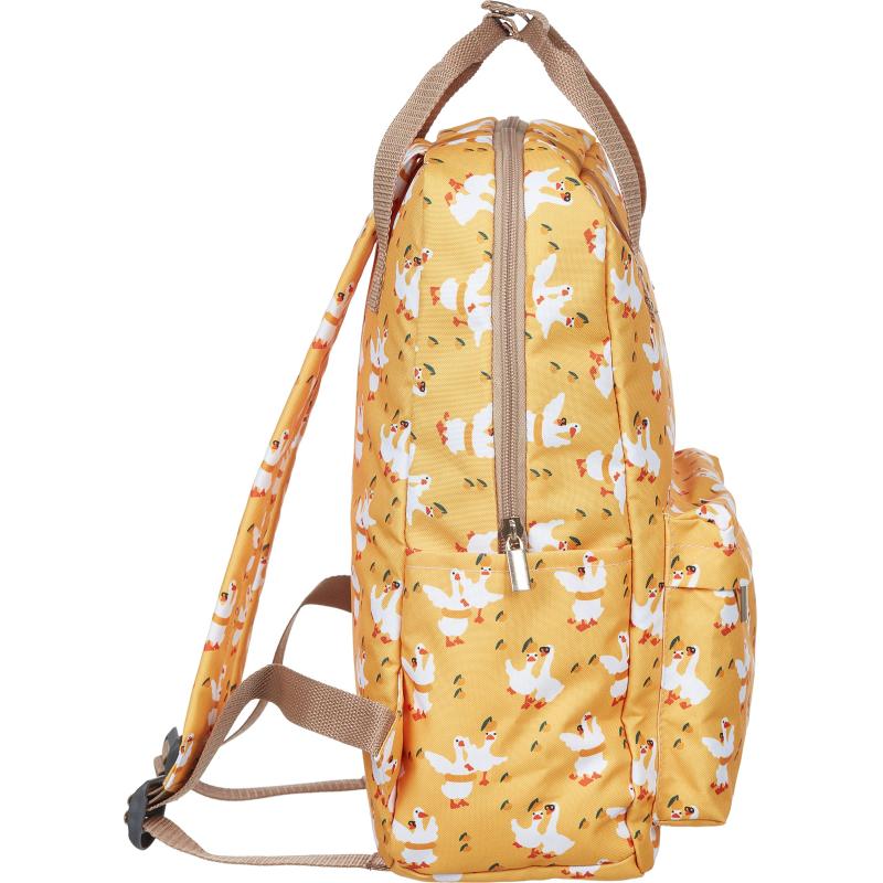 Рюкзак  Квадро Гуси,  желтый, 1 отд., 3 кармана,37х28х13