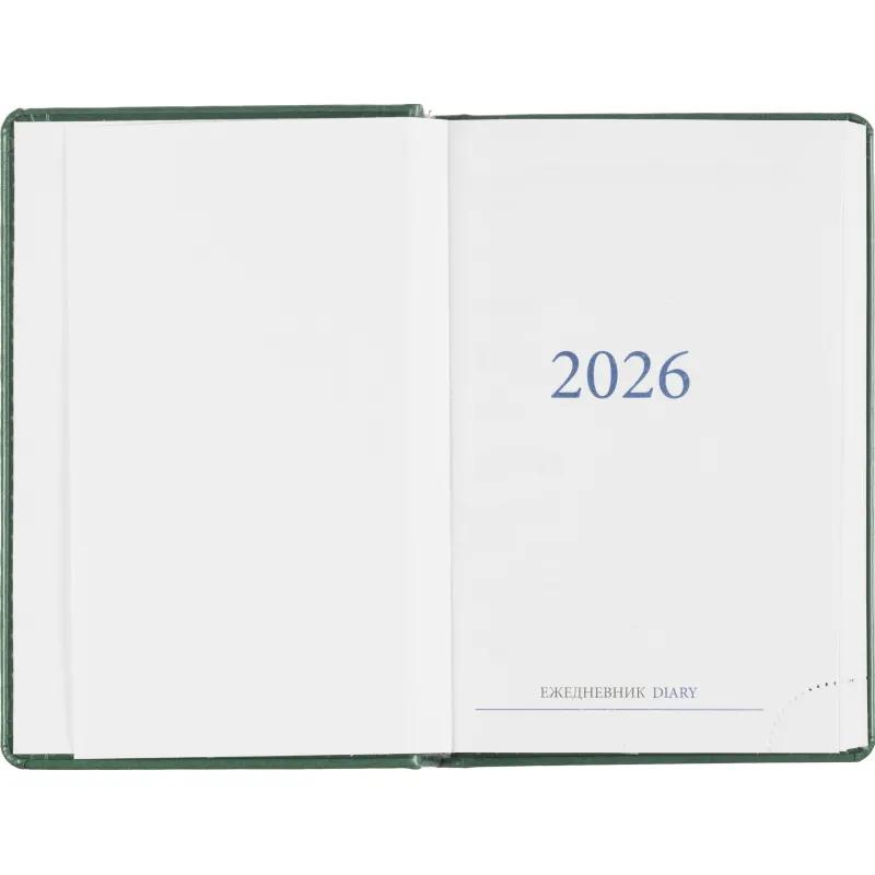 Ежедневник датированный 2026, зеленый,А6, 100х150 мм,336 стр,Agenda