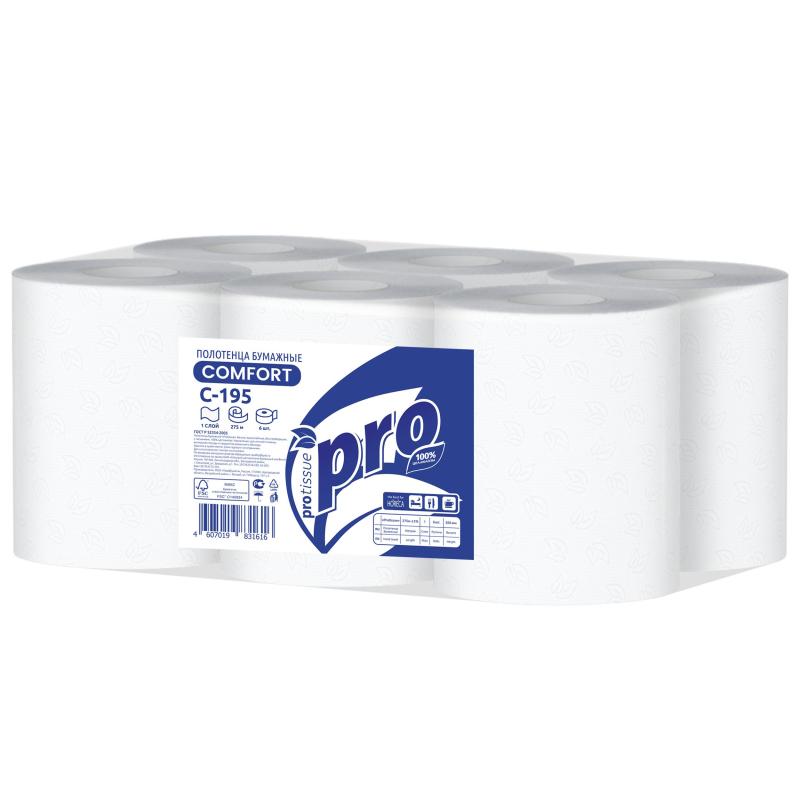 Полотенца бумажные д/дисп Protissue ЦВ 1сл 6рул по 275м С195