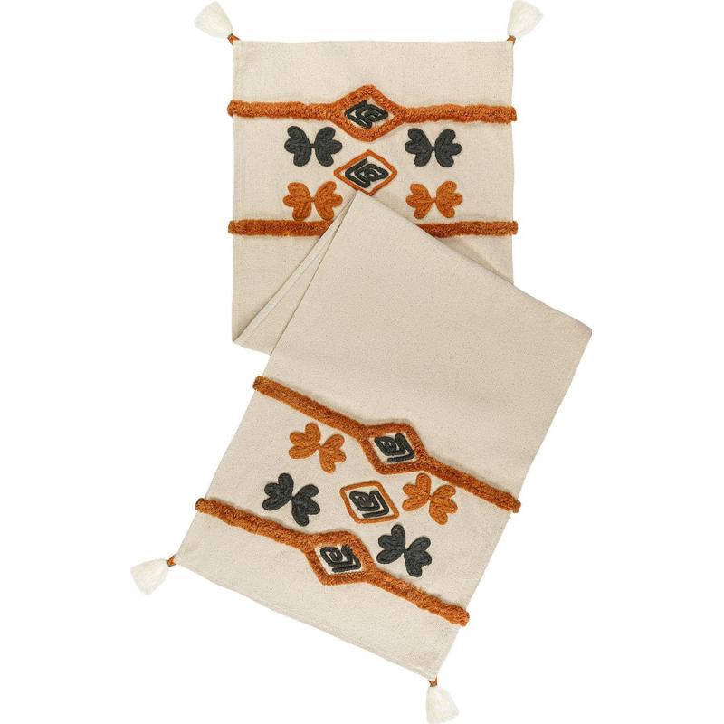 Скатерть (дорожка) 45х150см, 100% хлопок, с вышивкой, разноцветный