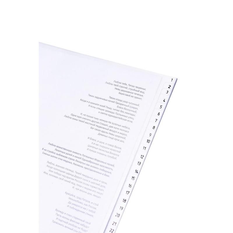 Разделитель листов из прозр.пласт алфавит А-Я А4+ 20 раздел