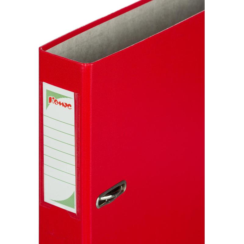 Папка-регистратор Комус Экономи 50мм красная, ПБП1, карм.кор., мет.уг