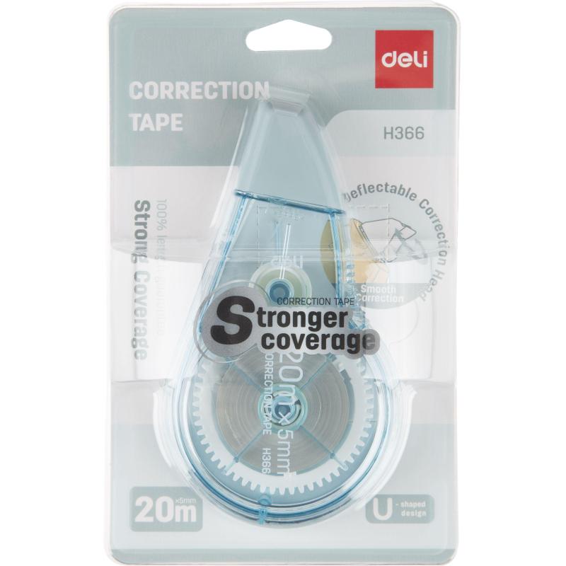 Корректирующая лента Deli EH366 5мм x 20 м, цвет в ассортим, блистер