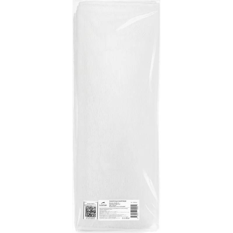 Полотенце Luscan махровое 50х70, 450 гр/м2, Oтель белый, Турция, 5 шт/уп