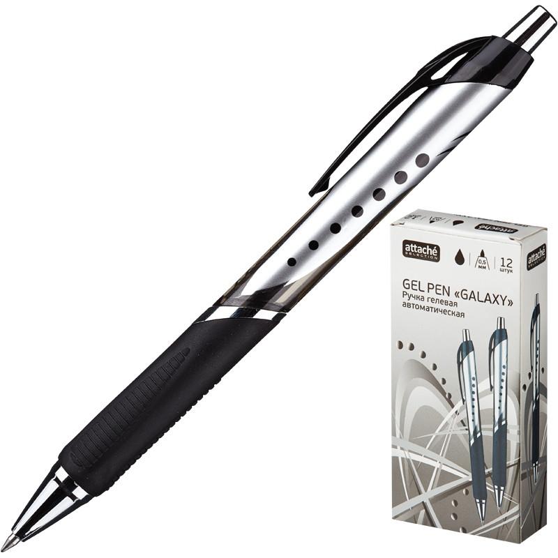 Ручка гелевая автомат.Galaxy,черн.корп,черный,манж