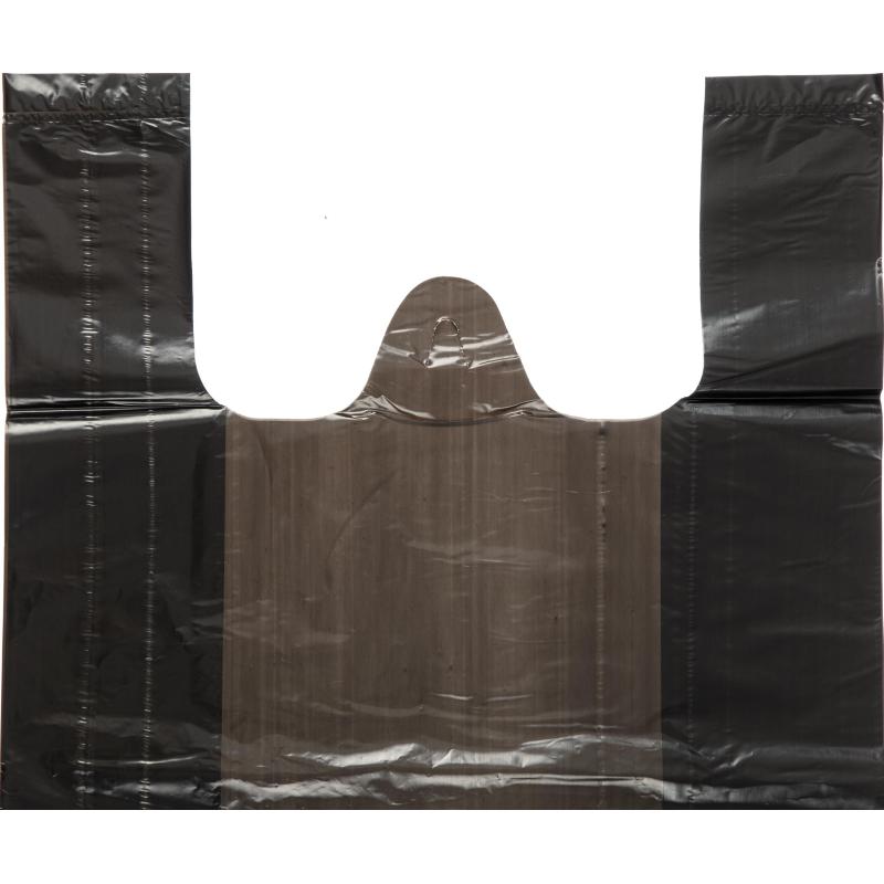 Пакет-майка УСИЛЕННЫЙ, ПНД, 40+18+70 см, черный, 30 мкм, 50 шт/уп