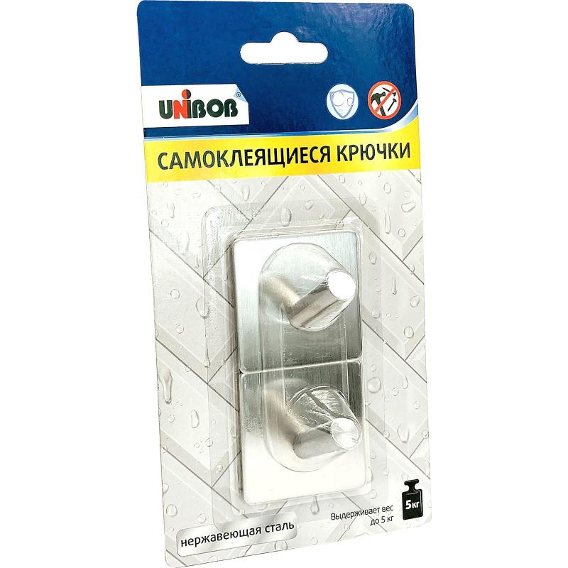 Крючок самоклеящийся UNIBOB из нержавеющей стали, 2 шт/упак_ИУ (96958)