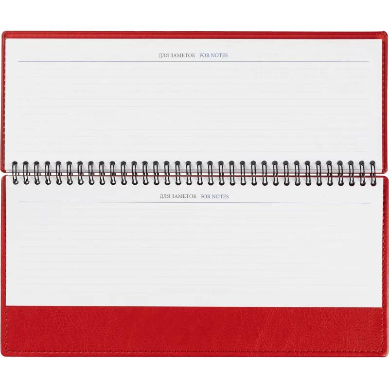 Планинг датированный 2026, красный, 303х150 мм, 120стр, Agenda