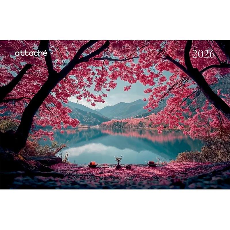 Календарь настенный 3-х блочный 2026 Attache, Ветки в цвету, 305х780, 80г