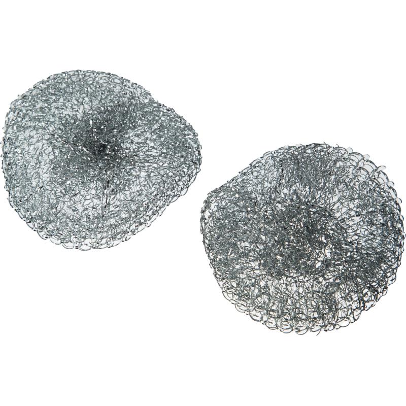 Губка-мочалка металлическая для мытья посуды 80x80x25мм 12г 5шт/уп