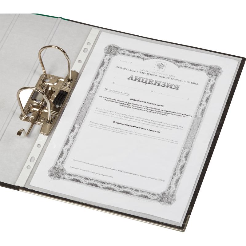 Папка-регистратор Комус мрамор.карт 75мм зел кореш ,бум/бум,карм.кор,мет.уг