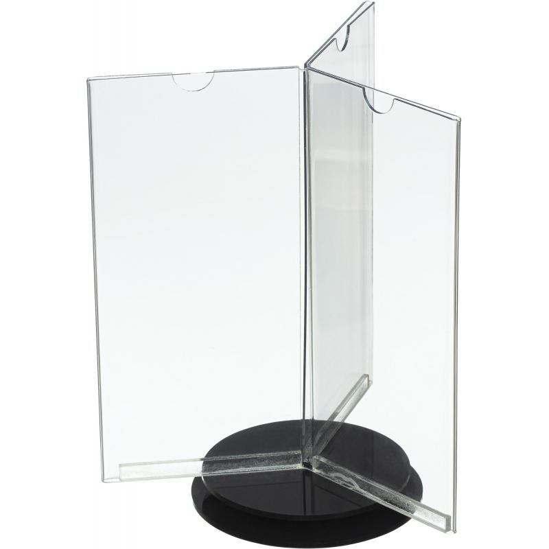 Подставка настольная вращающаяся Комус 1/3 А4 Евробуклет акр основаниечерн