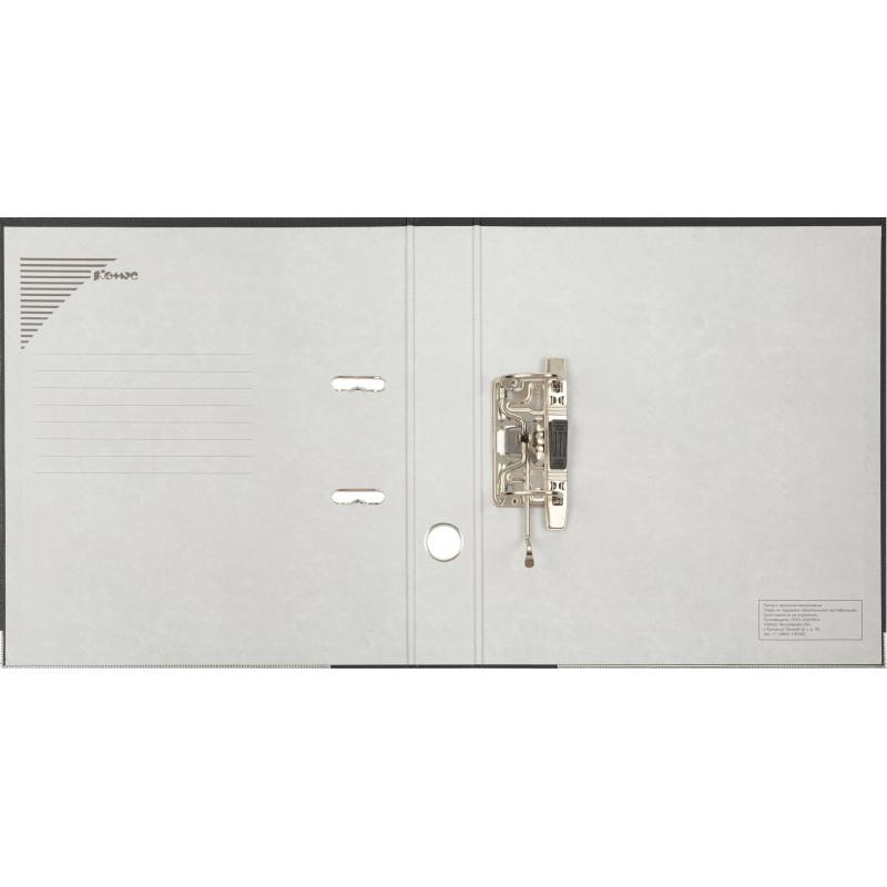 Папка-регистратор Комус Экономи 50мм черная, ПБП1, карм.кор., мет.уг