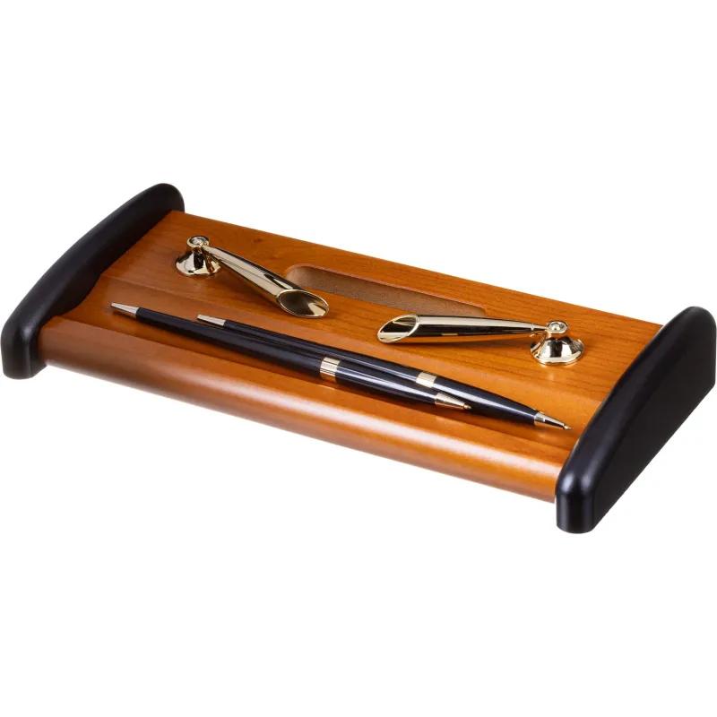 Набор настольный 5M-3A на 5 предметов из МДФ, цвет: коричневый/черный