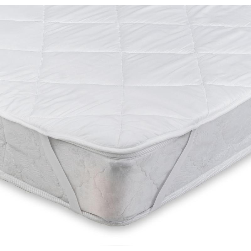 Наматрасник Luscan 90х200 стеганый, с резинкой по углам, 80г/м2, белый