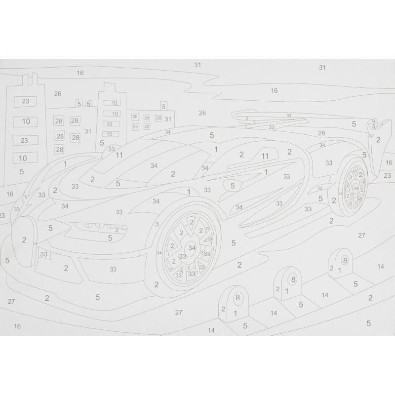 Картина по номерам для малышей Спортивный автомобиль набор Ркн-071