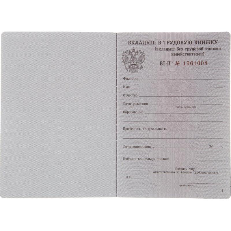 Бланк Вкладыш к трудовой книжке (новый 2023г)
