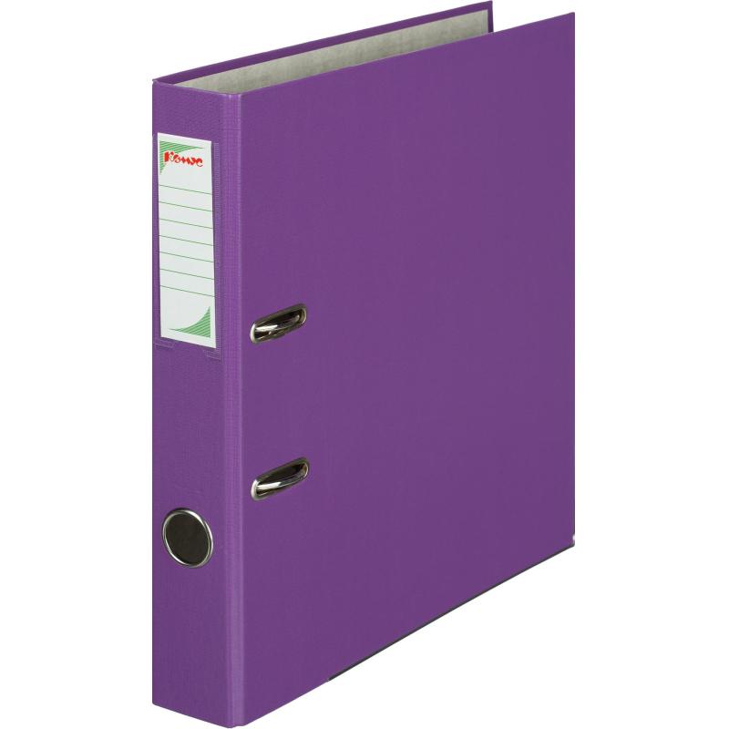 Папка-регистратор Комус Экономи 50мм фиолетовая, ПБП1, карм.кор., мет.уг