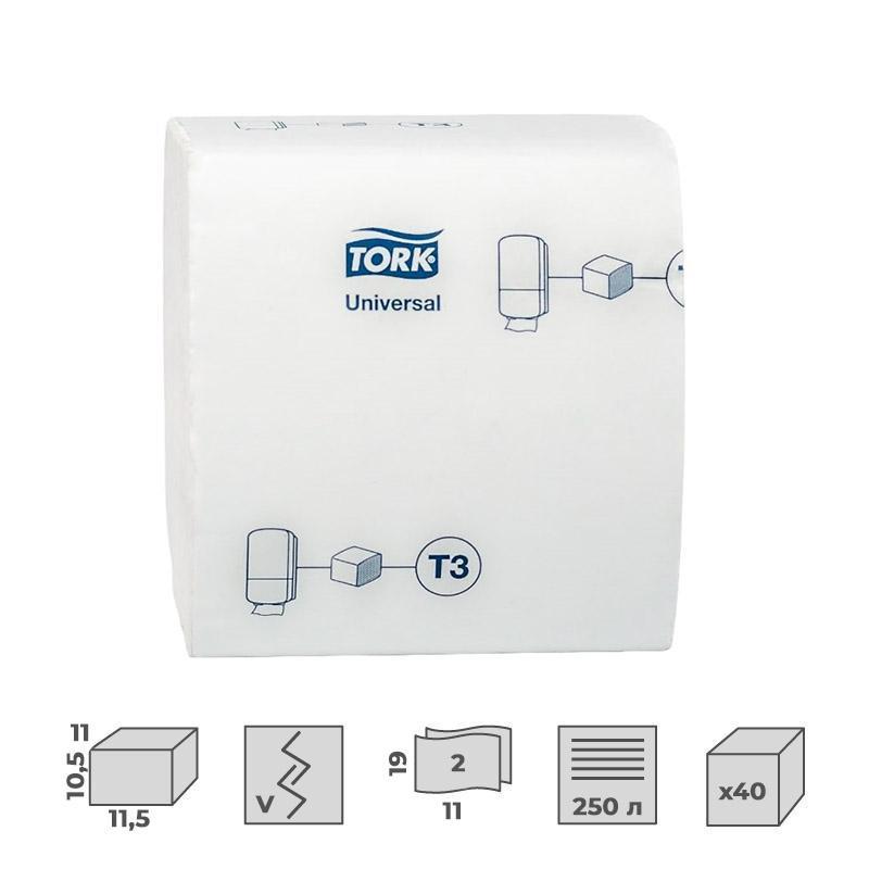 Бумага туалетная листовая д/дисп Торк/Tellus ТЗ 1сл 250л 40 пач/уп_114272
