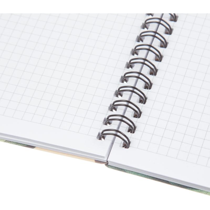 Блокнот BS, 102х142мм, 80л., клетка,  спираль. Flora, черный, N4253