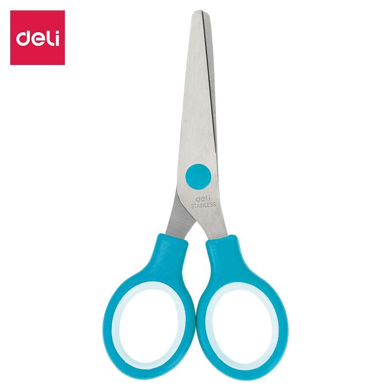 Ножницы детские Deli E6007, сталь, круглые ручки, 132 мм, цвет ассорти