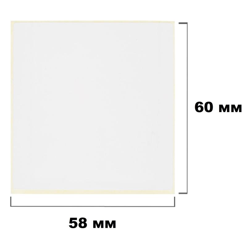 Термотрансферные этикетки ПГЛ 58х60 (4 шт.)+риббон WAX 60x100 в комплекте