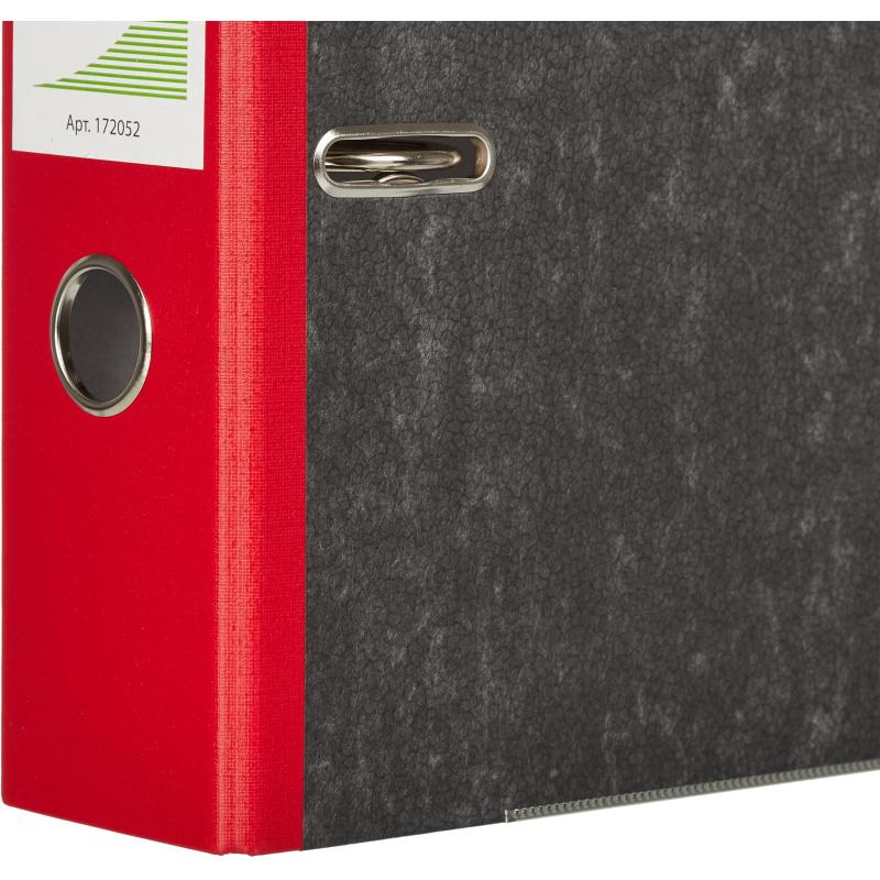 Папка-регистратор Комус мрамор. карт 75мм красн кореш ,бум/бум,карм.кор