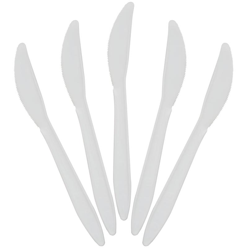 Нож одноразовый 163 мм, бел.,кукурузный крахмал, 50 шт/уп GREEN MYSTERY