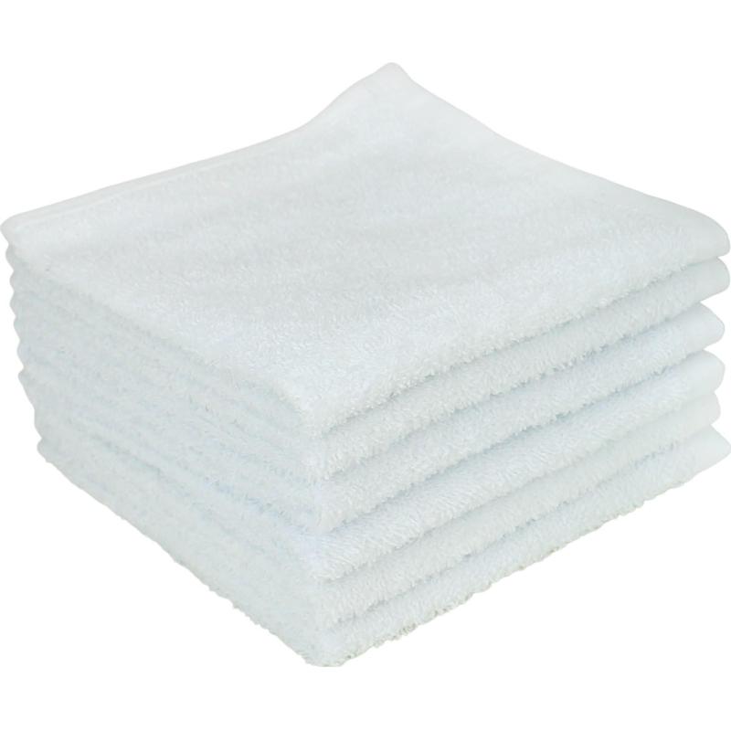 Набор полотенец махровых Luscan/бордюр 380г/м2, 70х130 белый, 10 шт/уп