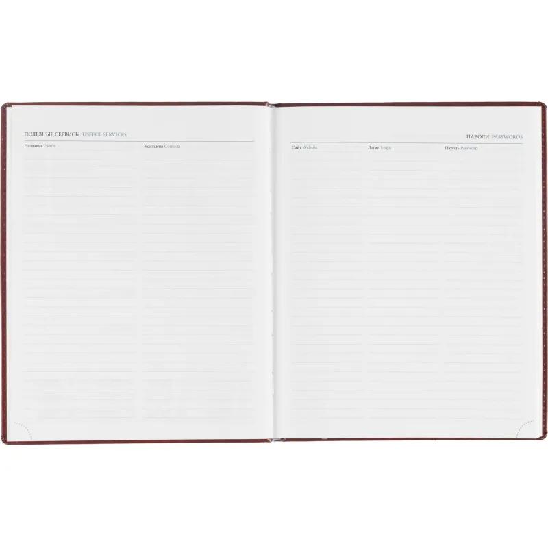 Еженедельник датированный 2026, бордо,А4, 213х265 мм,160 стр,Agenda