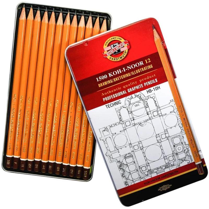 Набор карандашей чернгр KOH-I-NOOR TECHNIC HB-10H 12шт мет.к.1502012007PLRU