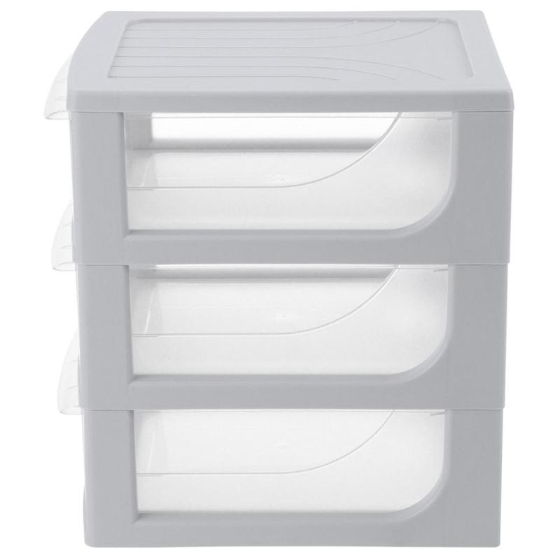 Бокс с выдвижными лотками А5 195х254х264мм 3выдв.отд, светло-сер. 433223730