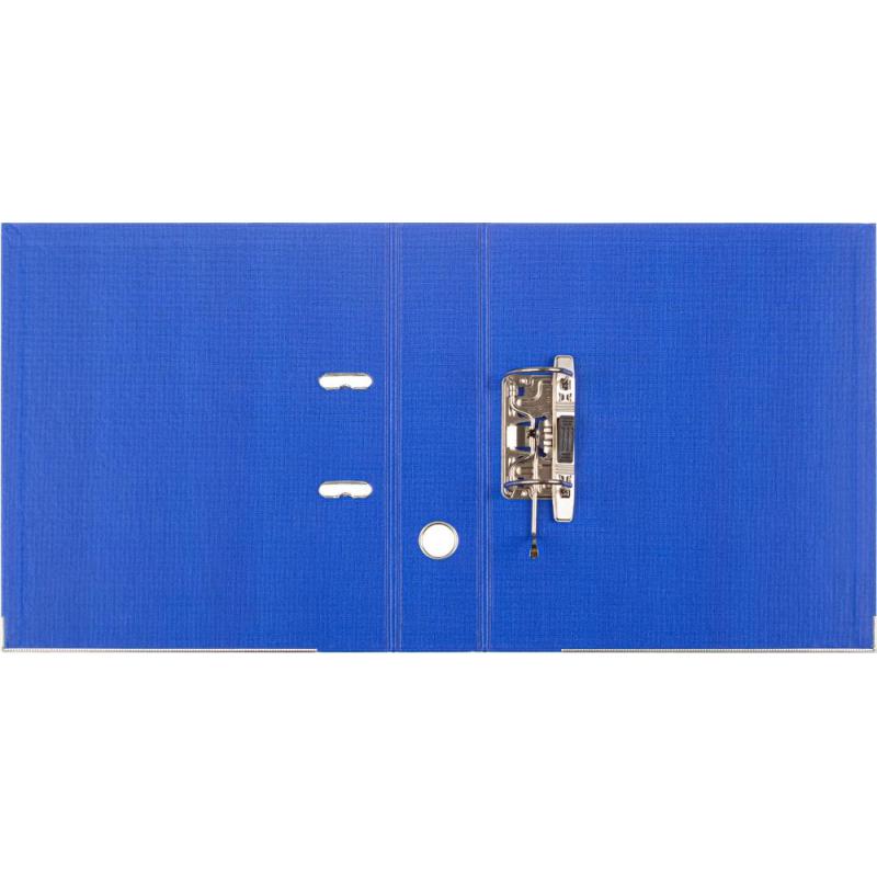 Папка-регистратор Комус Стандарт 75мм синяя, ПБП2, карм.кор., мет.уг